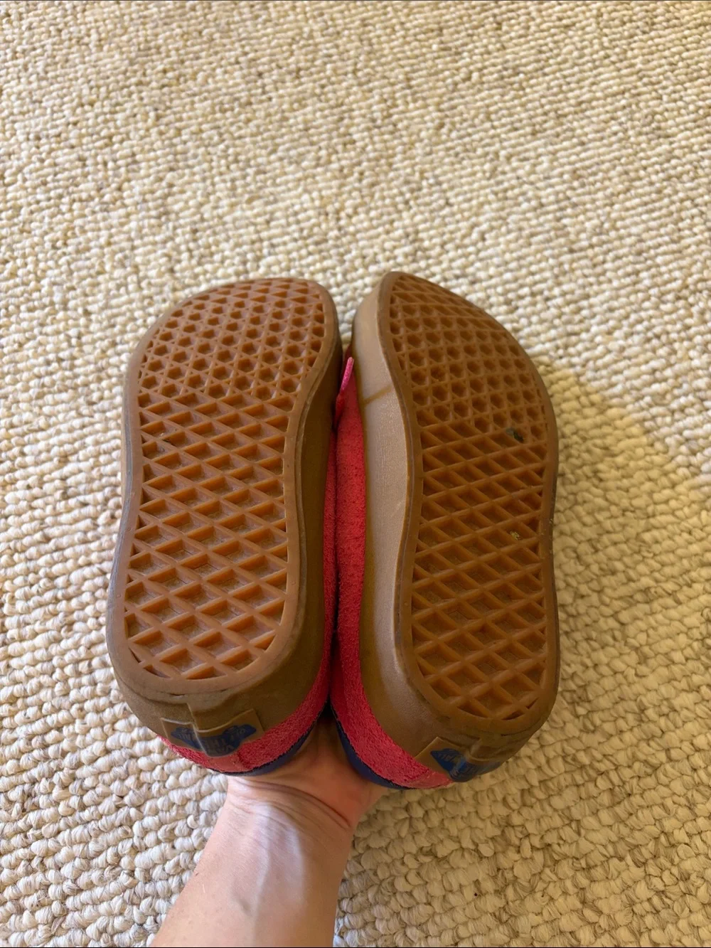Vans Kids Pink Suede Sneakers with Blue Trim